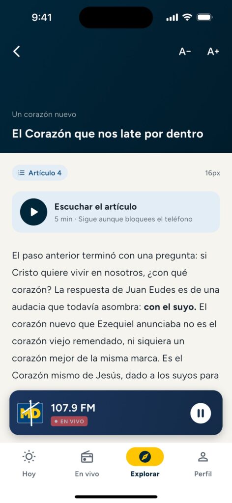 Curso de formación: cada artículo se lee o se escucha